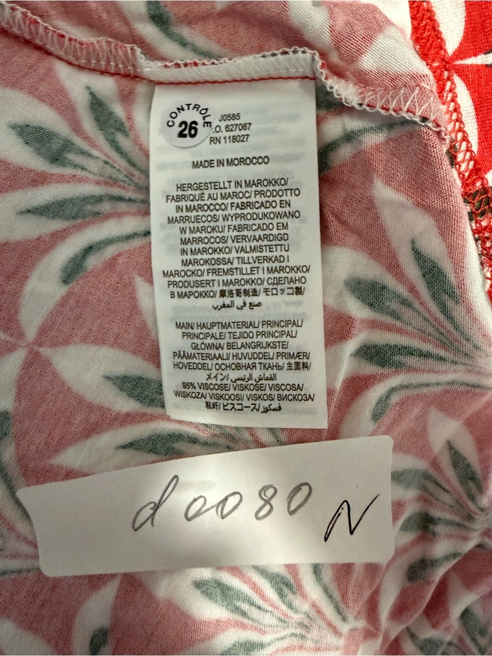 Boden Red White Print Faux Wrap V-Neckline Sleeveless Jersey Dress Size 6R - Picture 11 of 11